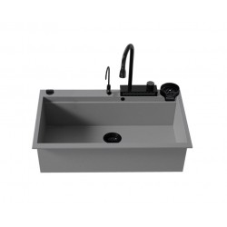 Ένθετος Νεροχύτης Quartz Multi Granite Sanitec 850 Μ79xΠ50cm Pietra (Γκρι)